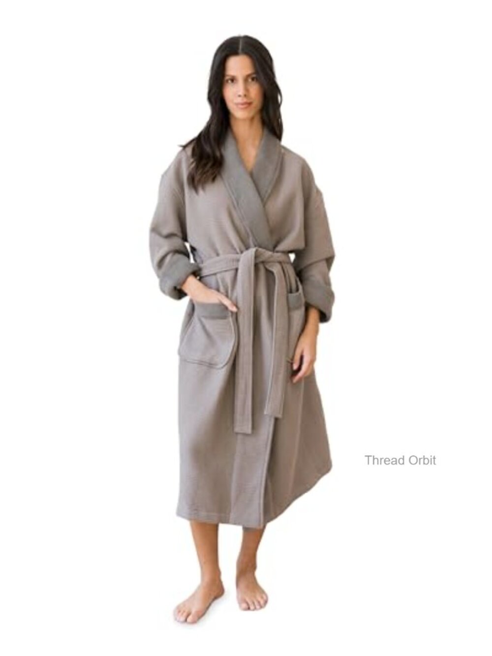 Waffle Bath Robe Lightweight Spa Robe with Pockets